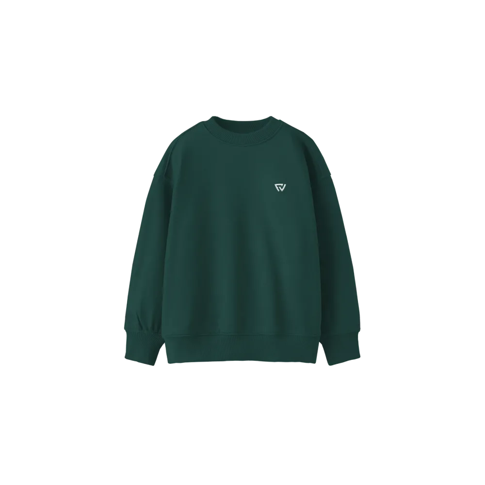Basic Oversize Bisiklet Yaka Sweatshirt Yeşil Basic Oversize Bisiklet Yaka Sweatshirt Yeşil